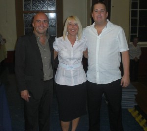 Adrian and Julie Clark with John Aitken